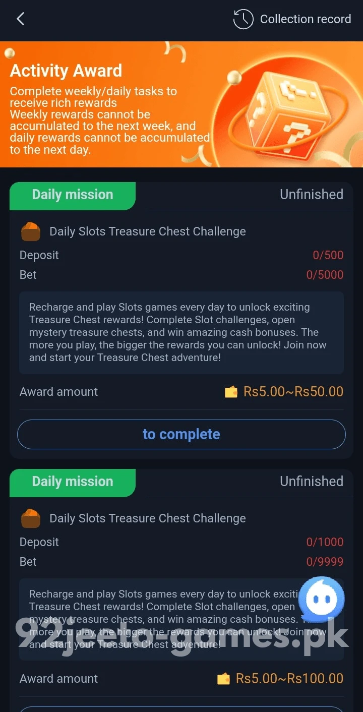 92 Jeeto Activity Award
